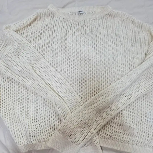 [BUNJANG] Uniqlo Ivory Mango Knit Sweater / 유니클로아이보리 망고 니트 스웨터