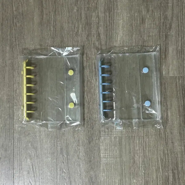 [BUNJANG] 2-Ring Transparent Diary Cover Binder (5-Hole) / 투명 다이어리 커버 2단 바인더 5공 옐로 블루