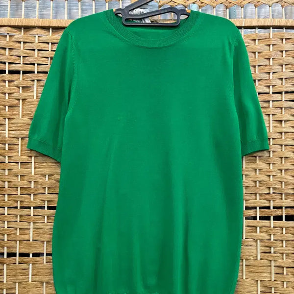 [BUNJANG] Green Knit T-Shirt / 니트 티셔츠