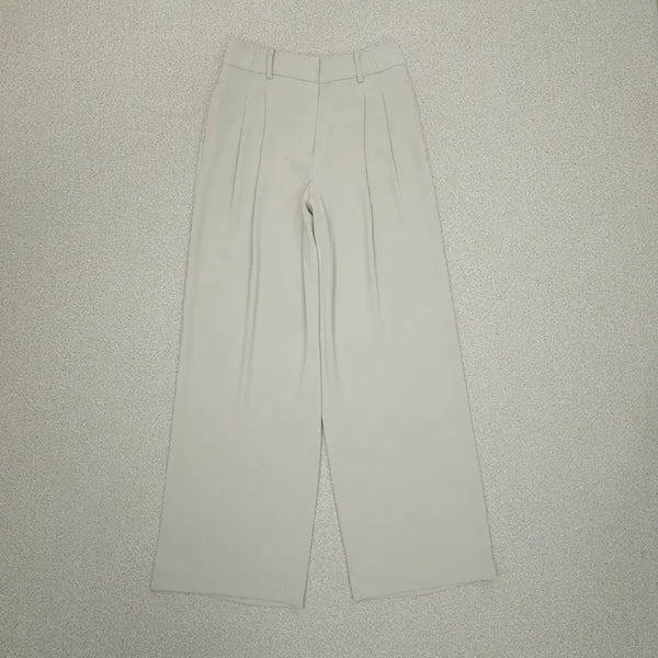 [BUNJANG] Morgan Women's Wide Leg Slacks - Beige / (61-88)모르간 여성 와이드 슬랙스
