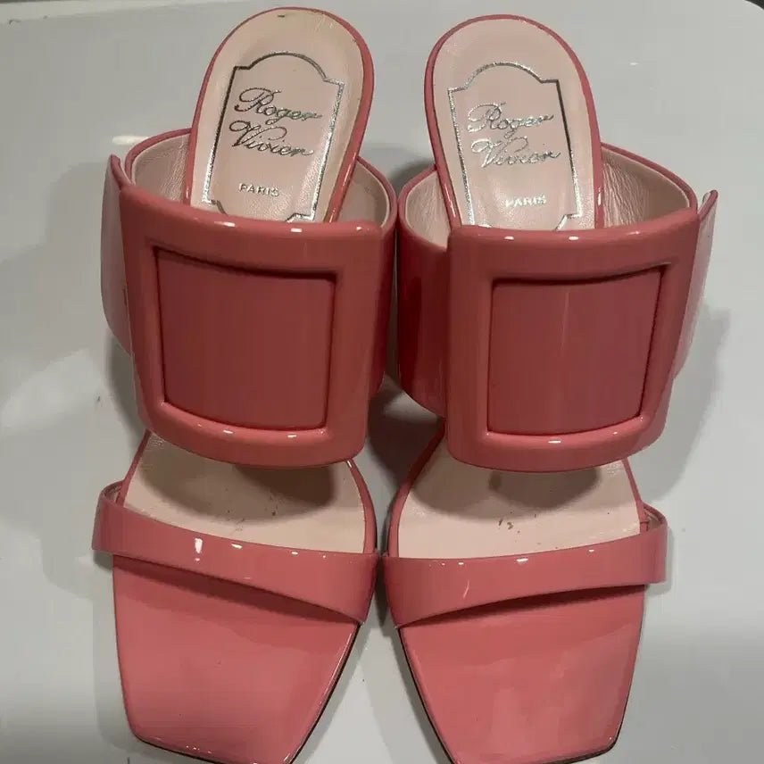[BUNJANG] Roger Vivier Wedge Mule Sandals Pink / 로저비비에 뮬 샌들