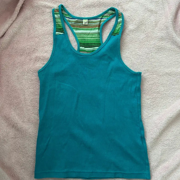 [BUNJANG] Vintage Sleeveless Tank Top - Turquoise / 빈티지 민트 청록색 민소매 나시