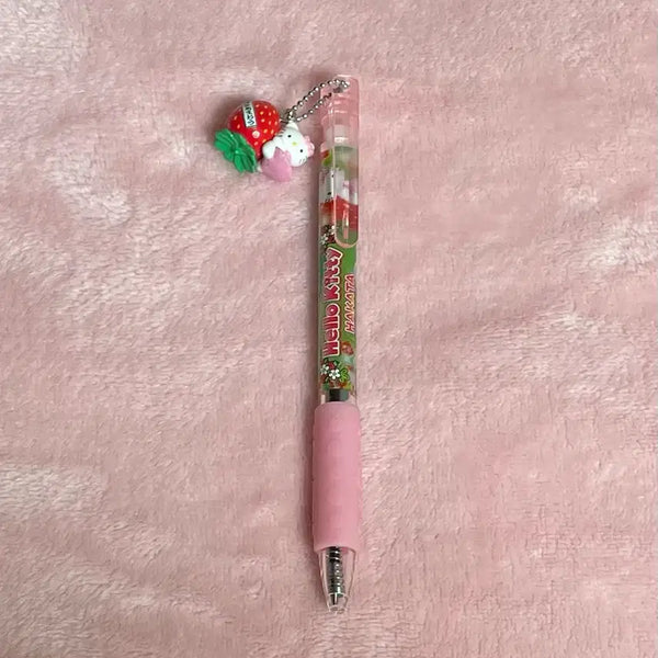 [BUNJANG] Classic Kitty Strawberry Ballpoint Pen Keychain / 고전키티 키티 딸기 키링 볼펜