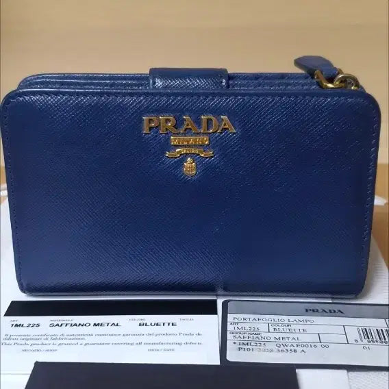 [BUNJANG] Prada Saffiano Wallet / 프라다 사피아노 반지갑/지갑 블루 정품S급(보증서O)