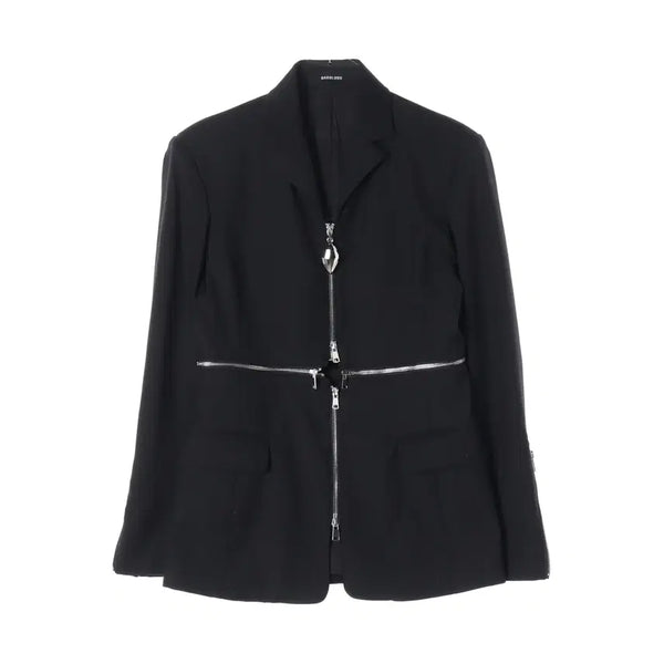 [BUNJANG] BADBLOOD 23SS Ellipse Zip-Up Detachable Blazer Slim Fit Jacket Black / 배드블러드 23SS 엘립스 집업 디태쳐블 블레이져 슬림핏 재킷 블랙