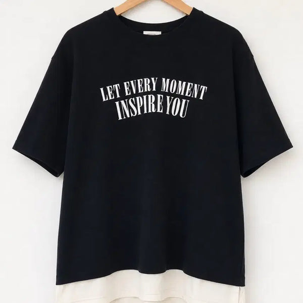 [BUNJANG] Ruri Layered Short Sleeve T-Shirt / 루리 레이어드 반팔 티셔츠 55-66