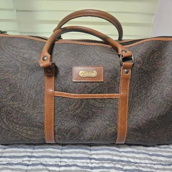 [BUNJANG] Paisley Pattern Boston Bag Brown / 페이즐리 패턴 보스턴백 브라운