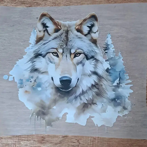 [BUNJANG] Wolf Illustration Heat Transfer Sticker / 늑대 일러스트 열전사 스티커
