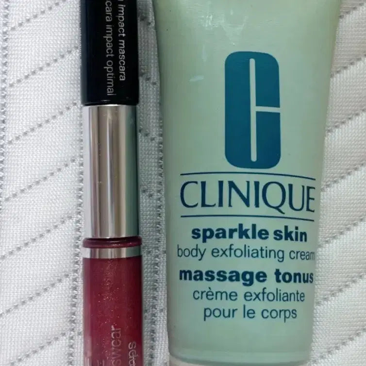 [BUNJANG] Clinique High Impact Mascara, Long Last Glosswear Lipgloss, and Sparkle Skin Body Scrub Set / 크리니크 립글로즈+마스카라+바디