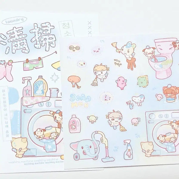 [BUNJANG] Ddakku Sticker and Postcard Bundle Set / 다꾸스티커 엽서 일괄 세트, 다꾸엽서 캐릭터다꾸 다이어리스티커 다이어리엽서 엽서띵 캐릭터엽서 다꾸씰스티커 다꾸띵 다꾸템