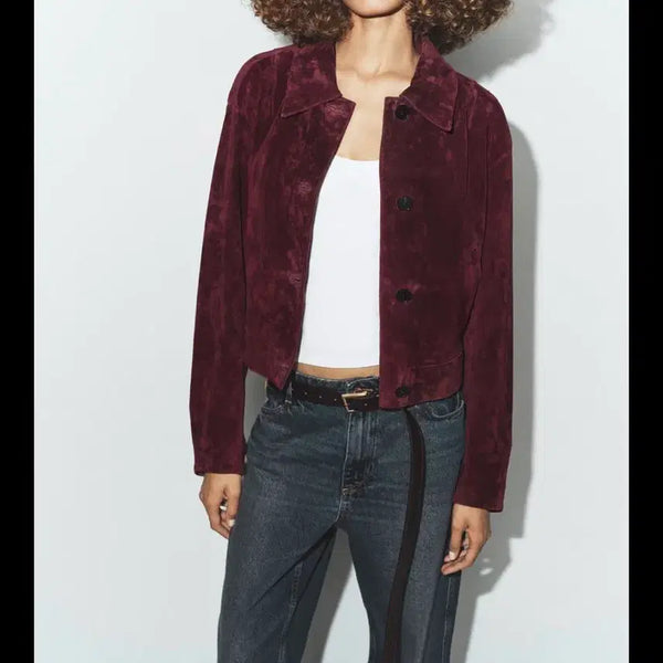 [BUNJANG] Zara 100% Suede Leather Jacket / M(KR 66) 자라 100% 스웨이드 가죽 자켓