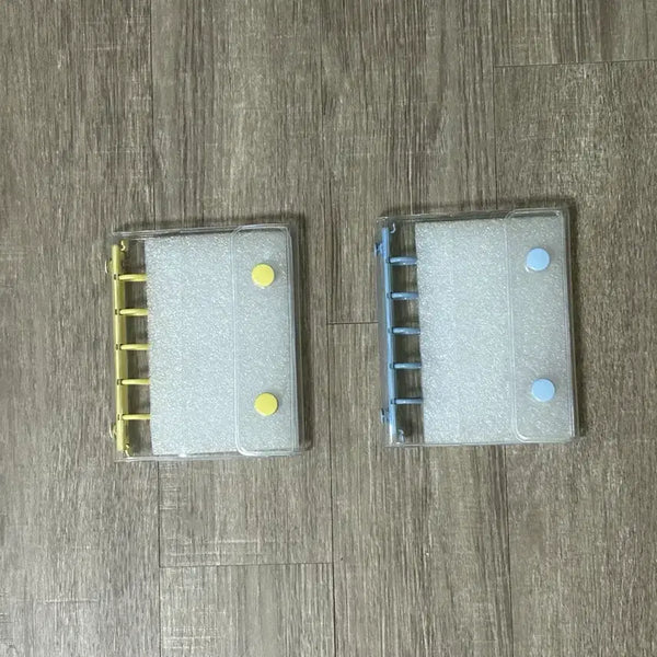 [BUNJANG] Transparent Diary Cover 1-Tier Binder, 5 Holes / 투명 다이어리 커버 1단 바인더 5공 옐로 블루