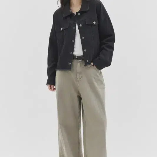 [BUNJANG] Women's Free Size Denim Jacket / 블랙 여자 FREE 데님 자켓 O0964