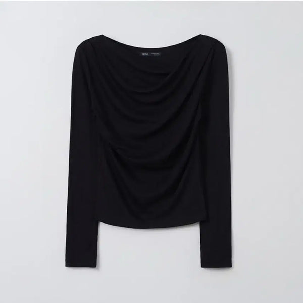 [BUNJANG] SPAO Drape Neck Long Sleeve T-shirt Size S / 스파오 드레이프넥 긴팔티 s