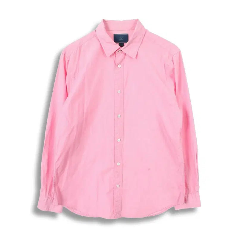 [BUNJANG] MEN'S Cotton Embroidered Logo Solid Shirt (L) / 시리즈 (MEN - L) 코튼 자수 로고 솔리드 셔츠