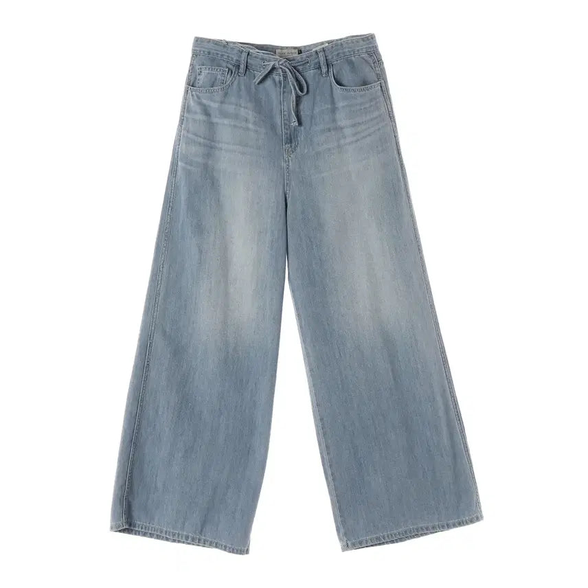 [BUNJANG] Facade Pattern Summer Wide Denim Pants Vintage Indigo / 파사드 패턴 썸머 와이드 데님팬츠 빈티지 인디고