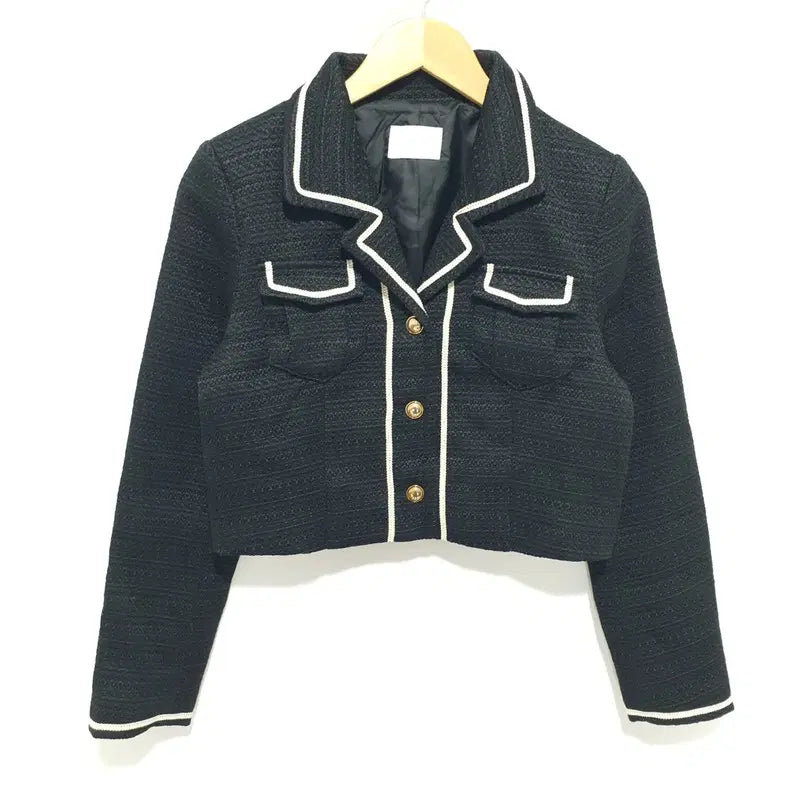 [BUNJANG] Women's Colorblock Tweed Jacket / 여성 카라 배색 트위드 자켓 F_M3254