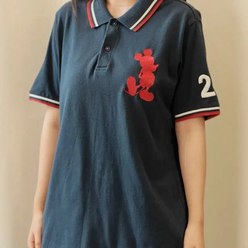 [BUNJANG] BEAMS x Disney Mickey Mouse PK Collar T-shirt Short Sleeve / 빔즈X디즈니 미키마우스 pk 카라티 반팔