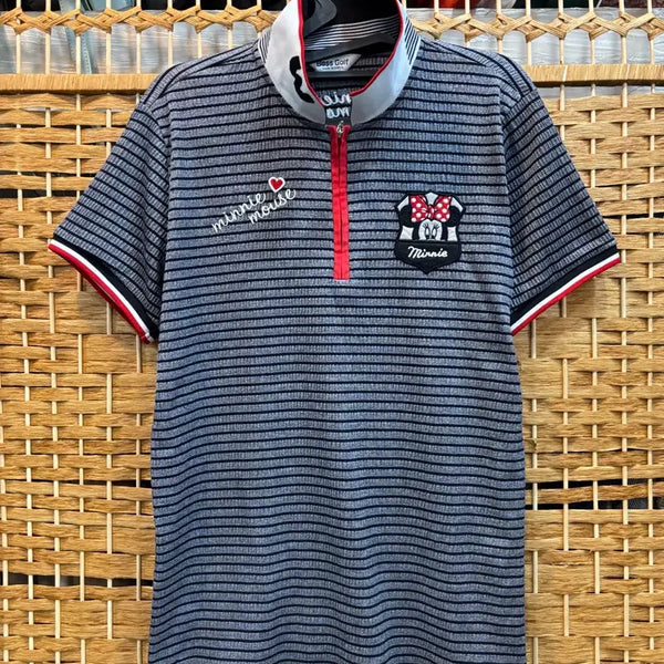 [BUNJANG] Mickey Mouse Appliqué Striped T-Shirt / 티셔츠