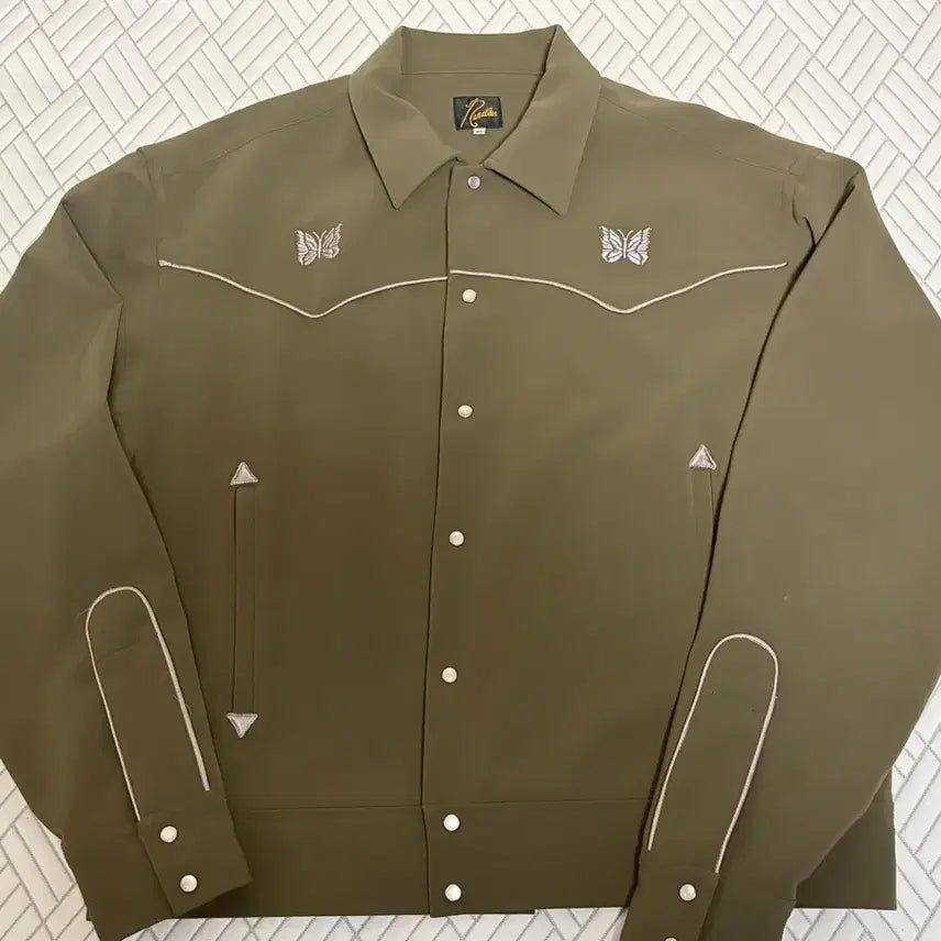 [BUNJANG] Needles Piping Cowboy Jacket Olive XL / [XL]니들스 파이핑 카우보이 자켓 올리브