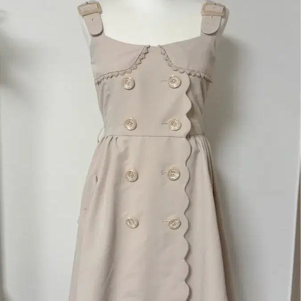 [BUNJANG] Latte Gyaru Double Button String Dress / 일본빈티지 라떼갸루 리즈멜로 더블버튼 끈 원피스