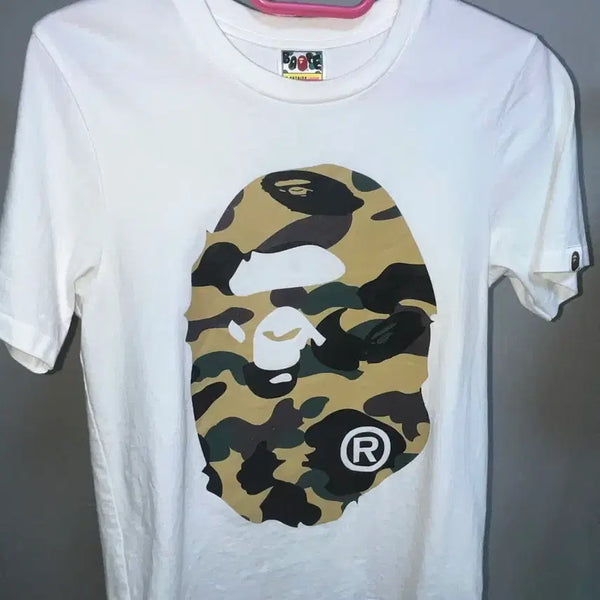 [BUNJANG] Bape Camo My Logo T-Shirt White / 베이프 카모 마이로고 반팔티 화이트
