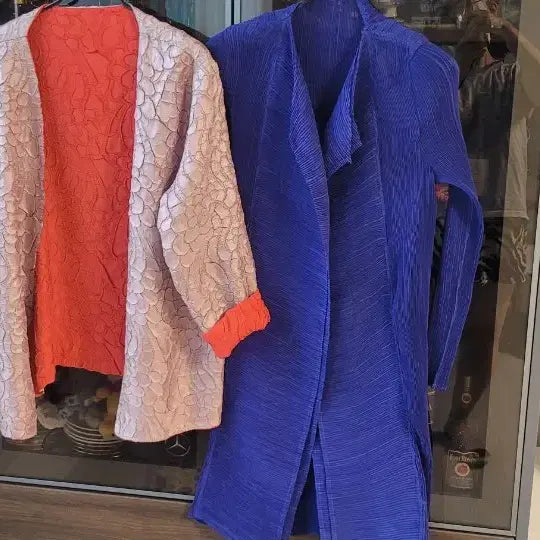 [BUNJANG] Japanese Reversible Long Jacket (Indie Pink / Cobalt Blue) / 일본산  리버서블 자켓 (인디 핑크) 쭈그리 코발트블루 롱자켓
