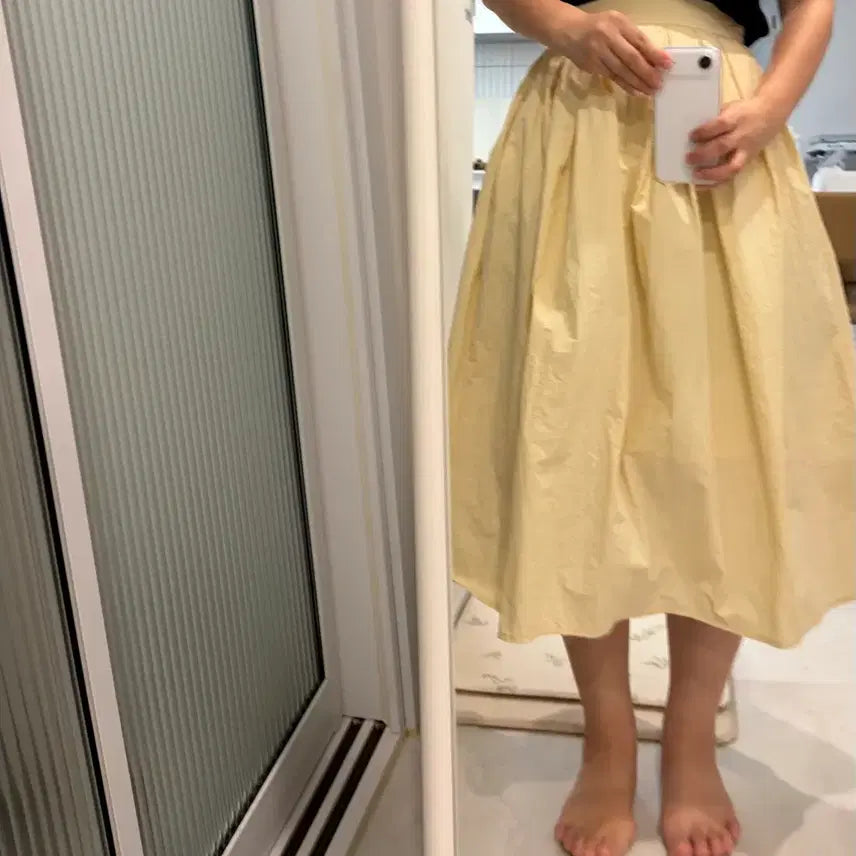 [BUNJANG] Nominatte Volume Long Skirt - Butter Ivory / 노미나떼 볼륨 스커트 버터 아이보리