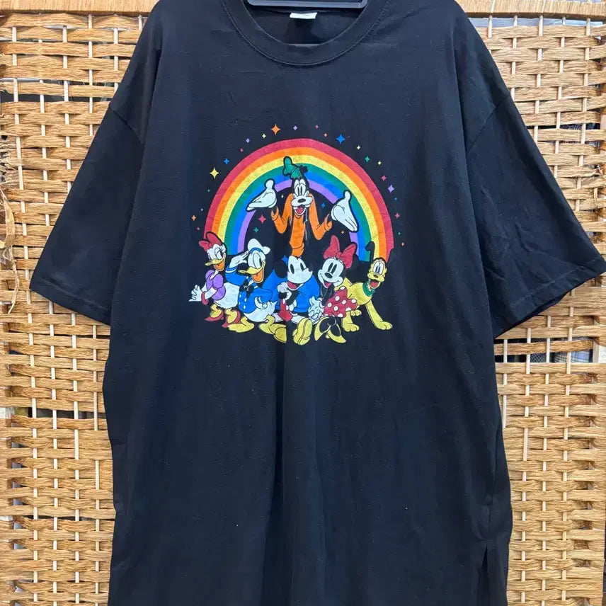 [BUNJANG] Disney Cotton Long Short Sleeve T-Shirt / 면 롱 반팔 티셔츠