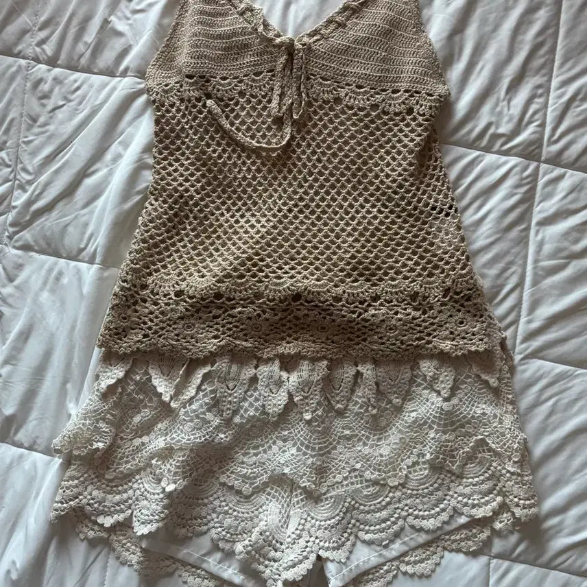 [BUNJANG] Crochet Set Sleeveless Top / 크로쉐 세트