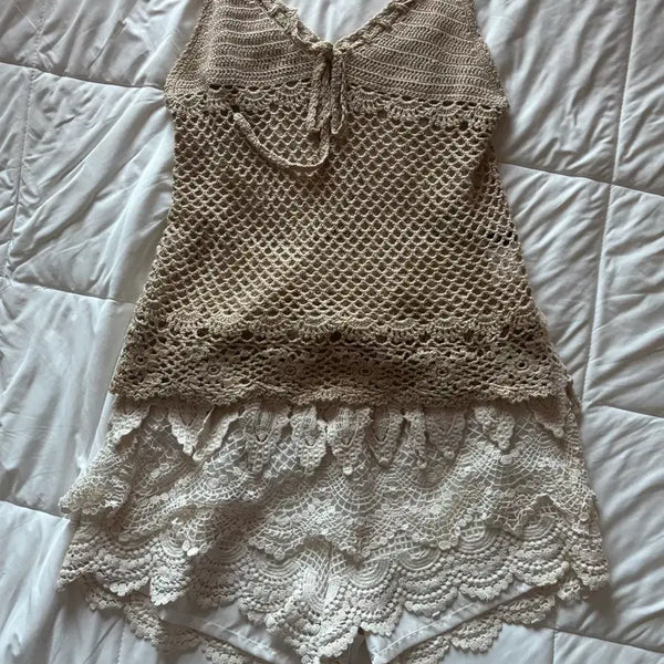 [BUNJANG] Crochet Set Sleeveless Top / 크로쉐 세트