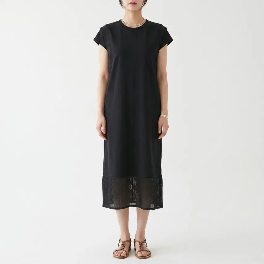 [BUNJANG] Salon de Liens Black Layered Long Dress / 살롱드리앙 블랙 레이어드 롱 원피스 F