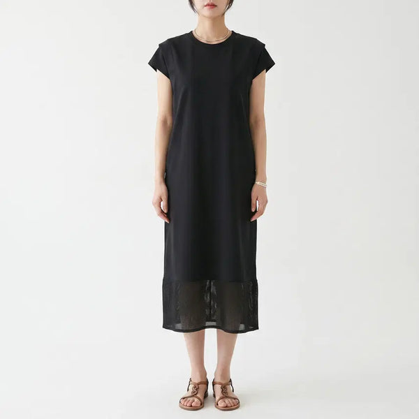 [BUNJANG] Salon de Liens Black Layered Long Dress / 살롱드리앙 블랙 레이어드 롱 원피스 F
