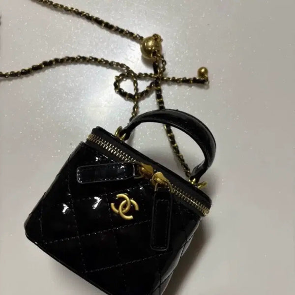 [BUNJANG] Vanity Mini Black Lambskin Bag / 베니티 미니 블랙