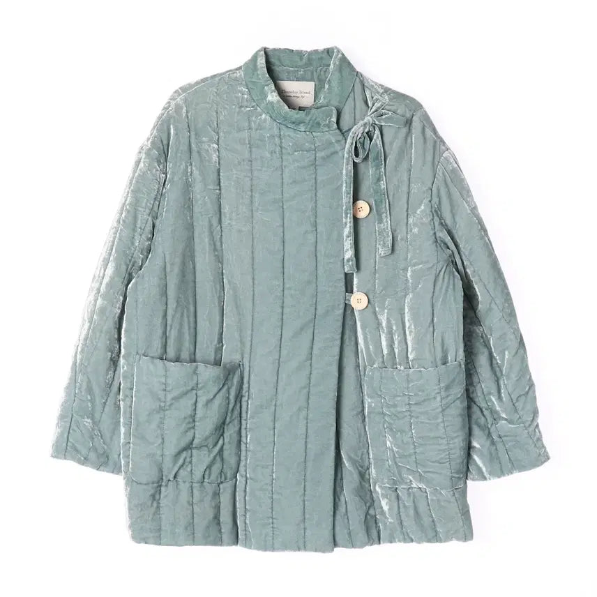 [BUNJANG] Thursday Island 22FW Quilted High-Neck Jumper with Ribbon Detail / 써스데이 아일랜드 22FW 퀼팅 리본 디테일 하이넥 점퍼