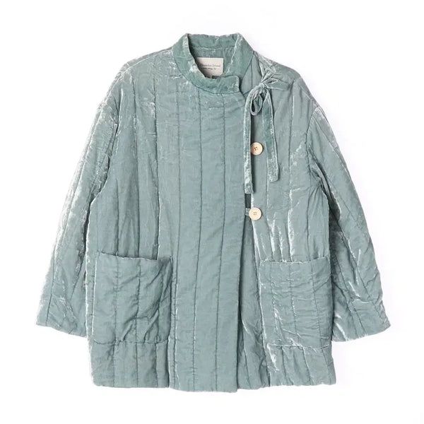 [BUNJANG] Thursday Island 22FW Quilted High-Neck Jumper with Ribbon Detail / 써스데이 아일랜드 22FW 퀼팅 리본 디테일 하이넥 점퍼