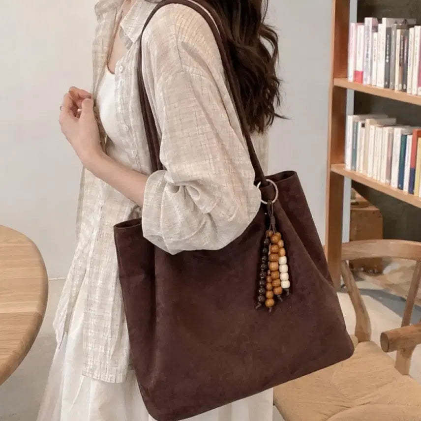 [BUNJANG] Suede Shoulder Bag / 스웨이드 숄더백