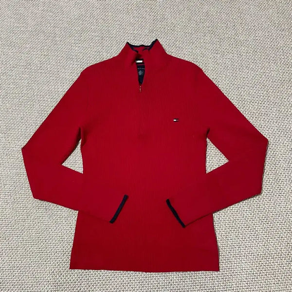 [BUNJANG] Tommy Hilfiger Women's Half-Zip Knit Sweater M / M 타미힐피거 여성 반집업 니트 B.7228