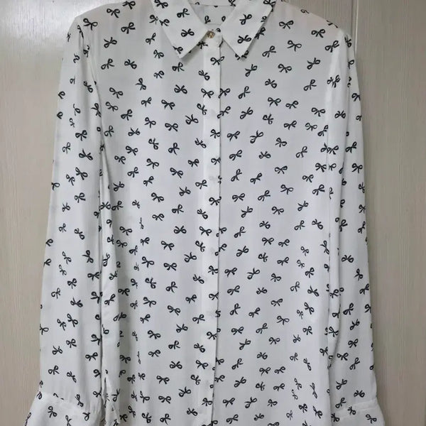 [BUNJANG] ZARA 100% Viscose Ribbed Blouse / ZARA (자라) 리본 비스코스 100% 셔츠 블라우스 (55)