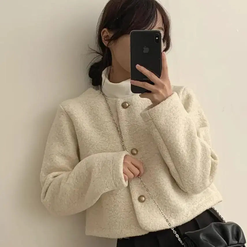 [BUNJANG] Ivory Tweed Wool Jacket / 아이보리 트위드 울 자켓
