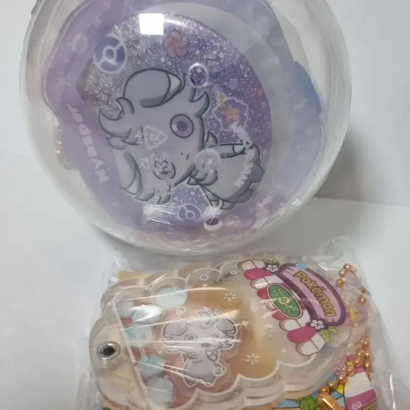 [BUNJANG] Pokemon Pop-up Nyasper Fan Keychain + Shaker Keychain Set / 포켓몬 팝업 캔뱃지 부채 키링+쉐이커 세트 냐스퍼