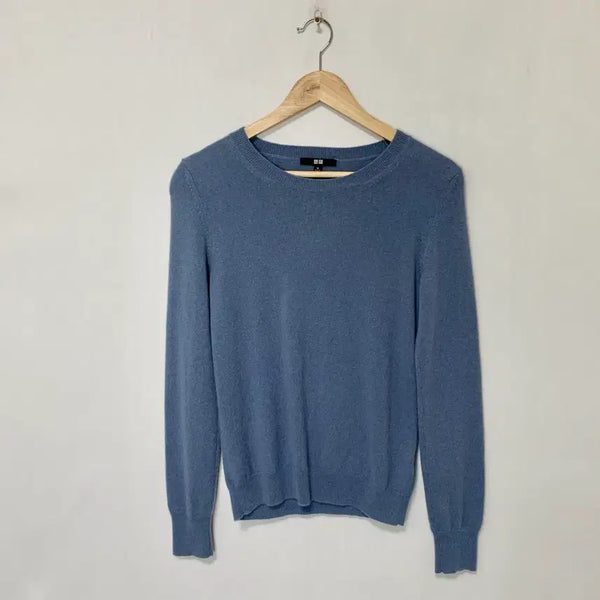 [BUNJANG] Uniqlo Round Neck Cashmere Women's Knit Sweater (M) / 유니클로 라운드넥 캐시미어 여성 니트 M 스웨터 소라 블루