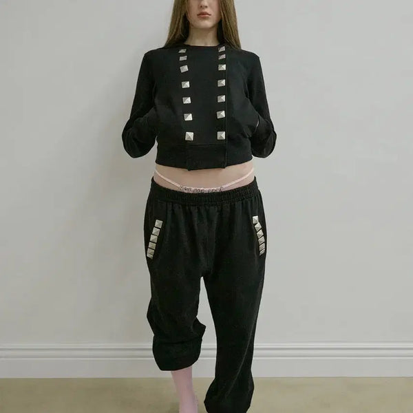 [BUNJANG] Sculptor Napoleon Stud Hoodie and Sweatpants Set / 스컬프터 Napoleon Stud 셋업 세트