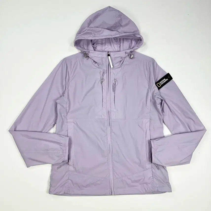 [BUNJANG] National Geographic Women's Appliqué Hoodie Windbreaker Purple XS / (여성XS) 내셔널지오그래픽 여성 와펜 후디 바람막이 퍼플