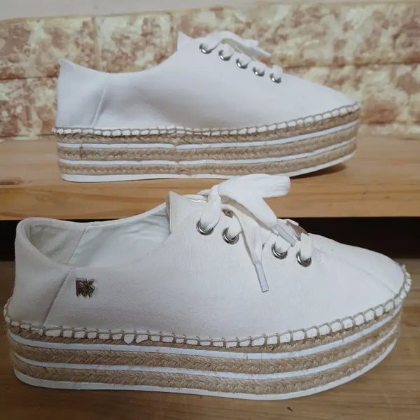 [BUNJANG] DKNY White Platform Espadrilles Size 230 / (223) DKNY 화이트 플랫폼 에스파듀 230