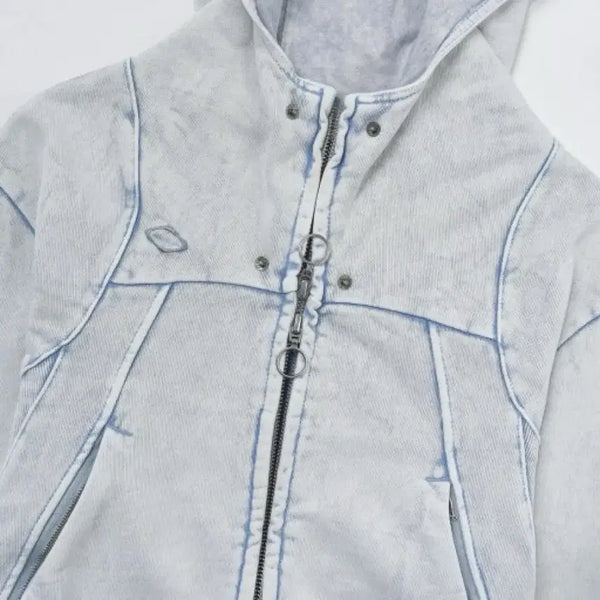 [BUNJANG] Mischief Rhombus Punching Hood Zip-Up / 미스치프 롬버스 펀칭 후드집업