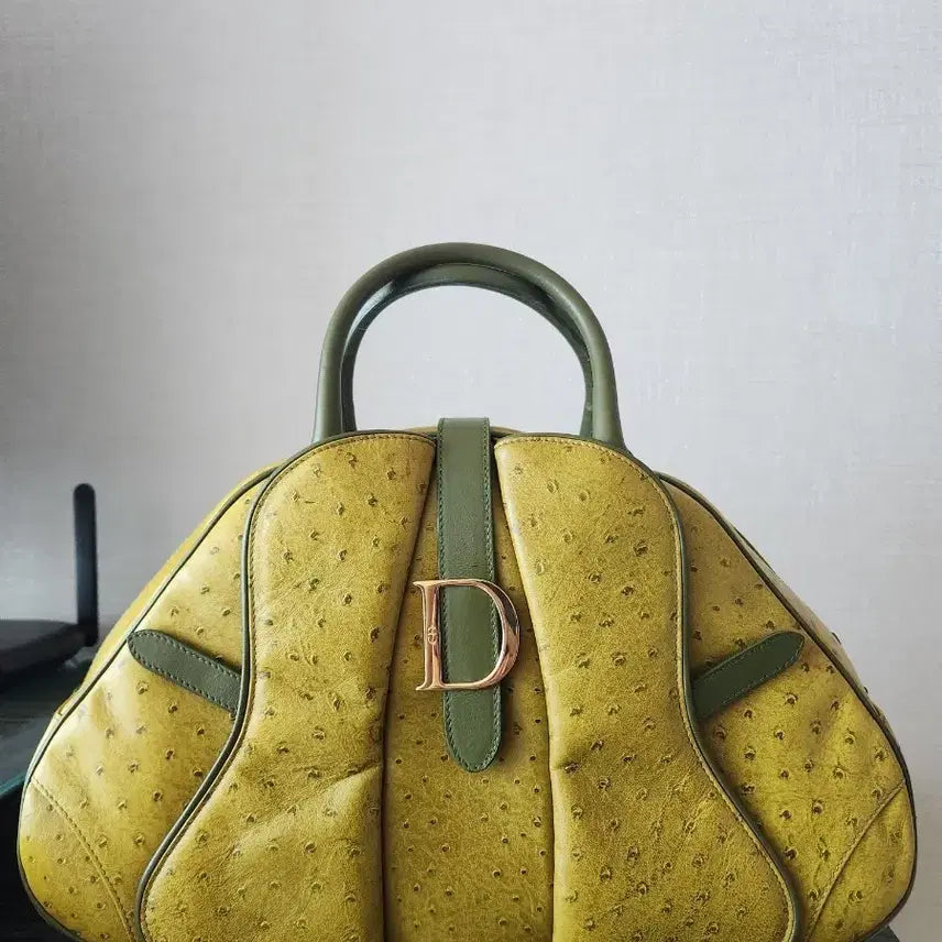 [BUNJANG] Dior Vintage Ostrich Leather Double Saddle Bowler Bag / 디올 빈티지 타조가죽 더블새들 보울러백