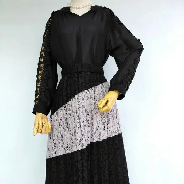 [BUNJANG] OPAQUE CLIP Pleated Lace Long Skirt / OPAQUE CLIP 플리츠 레이스 롱스커트