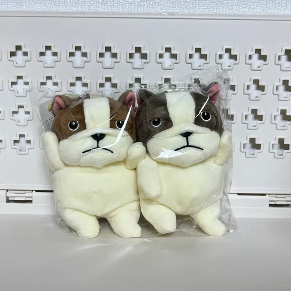 [BUNJANG] French Bulldog Plush Keychain Set (2 Types) / 프렌치불독 인형 키링 2종 세트 새상품