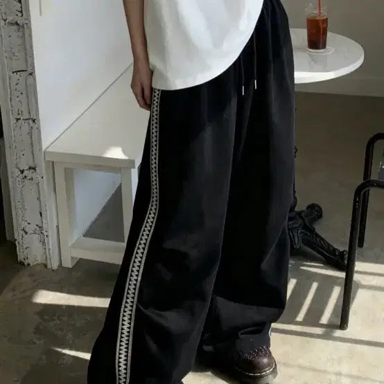 [BUNJANG] Wide Track Pants / 와이드 트랙 팬츠